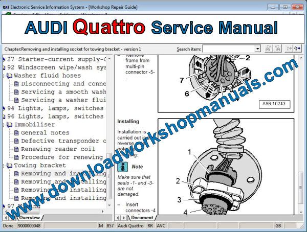 AUDI Quattro Service Manual